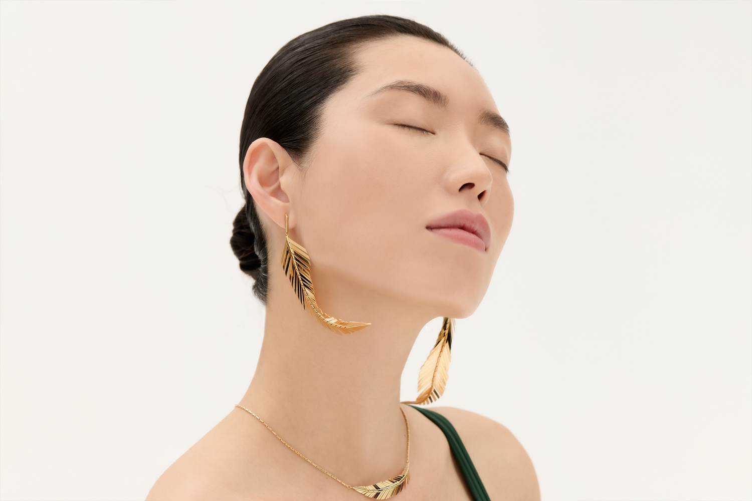 CADAR Gold Feather Earrings
