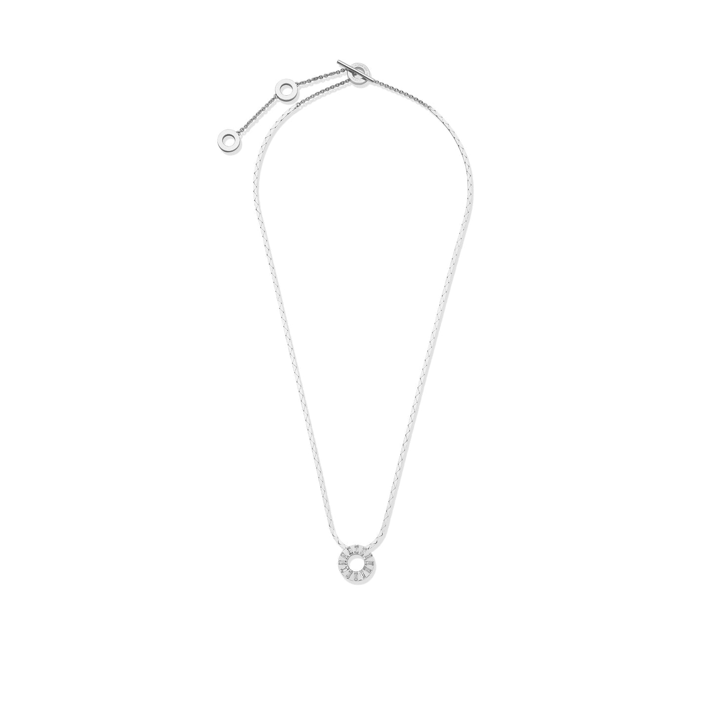 White Gold Sole Pendant Necklace with White Diamonds