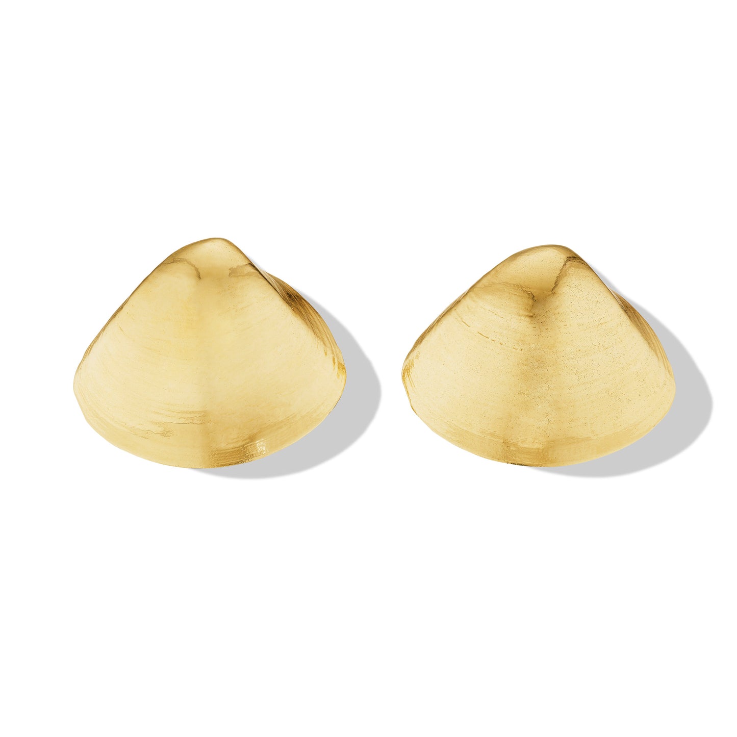 Yellow Gold Shell '70s Stud Earrings - Cadar