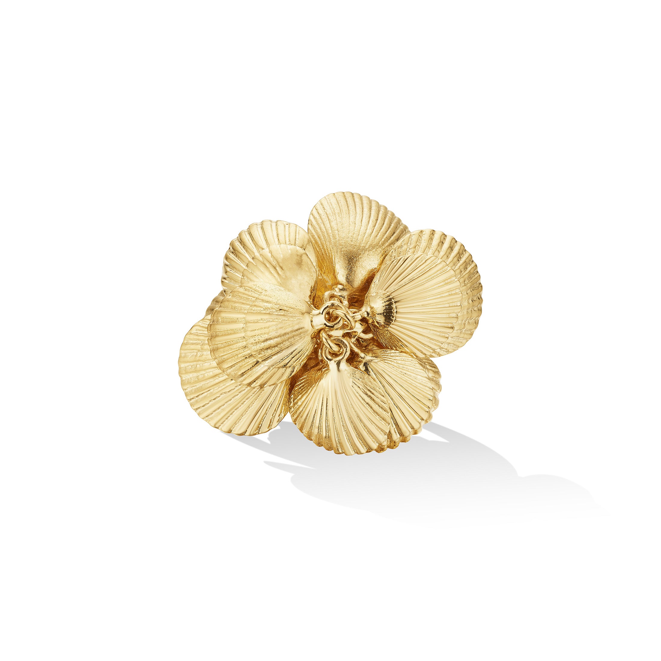 Yellow Gold Shell Charm Ring - Cadar