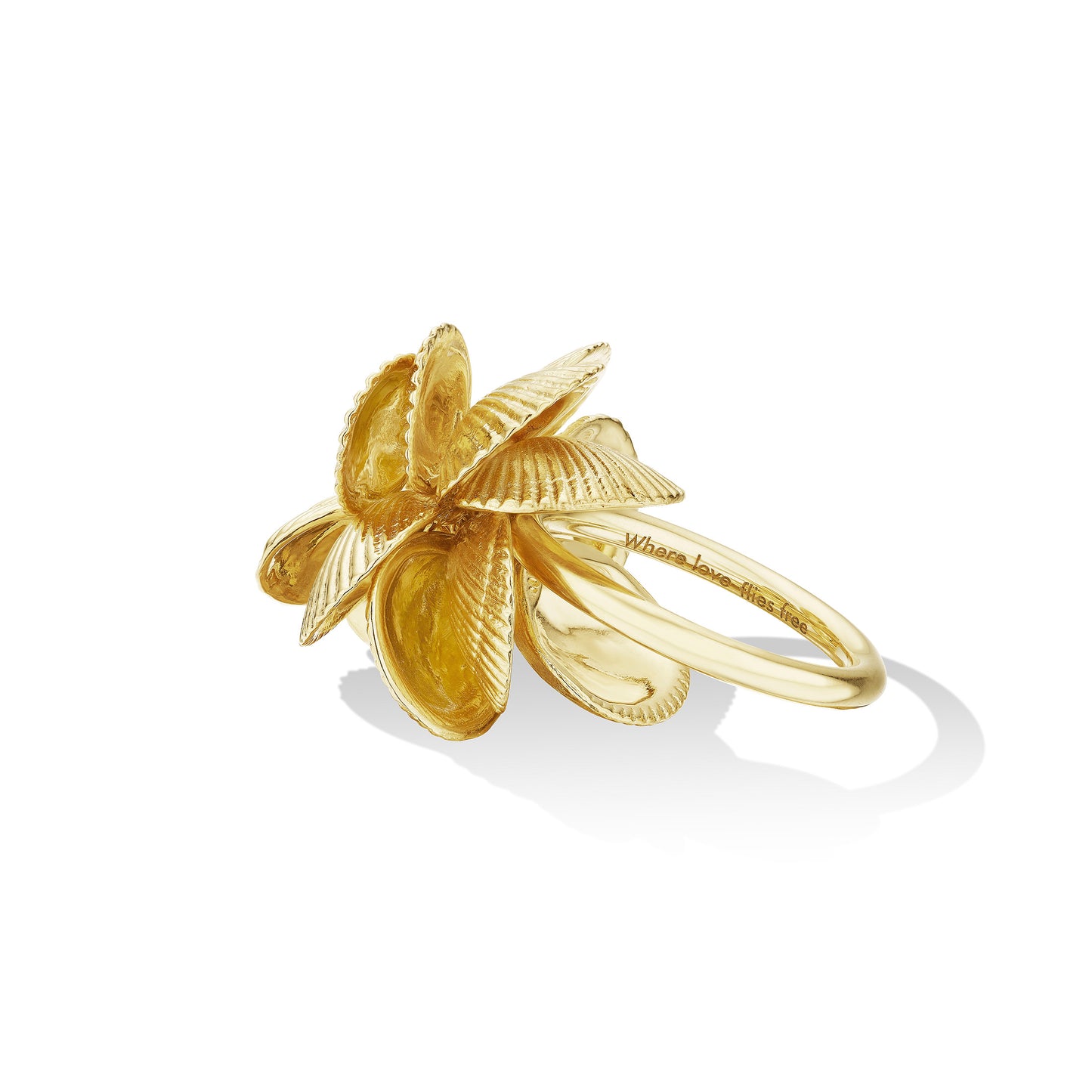 Yellow Gold Shell Charm Ring - Cadar