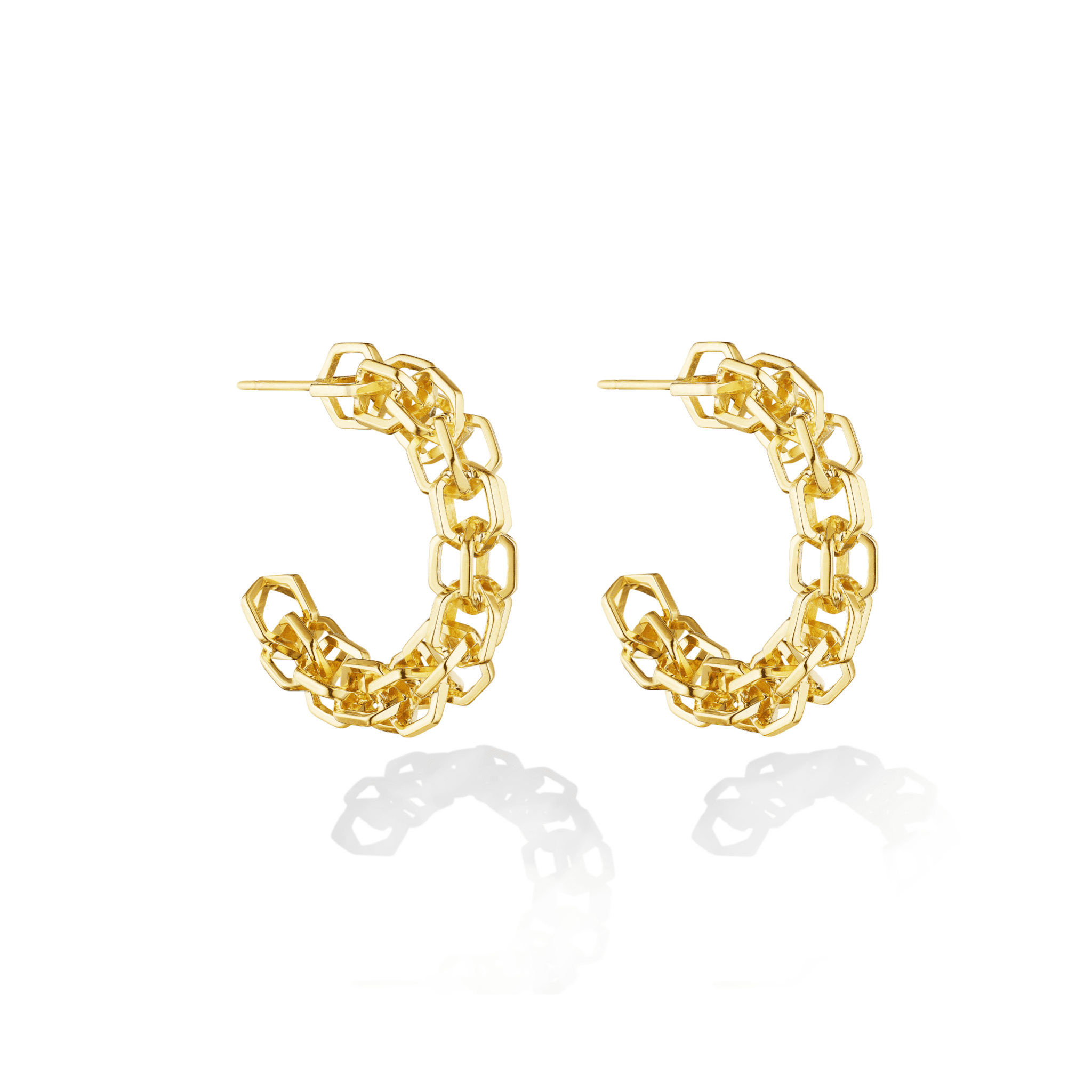 B HOME CHAIN HOOP EARRINGS - CADAR