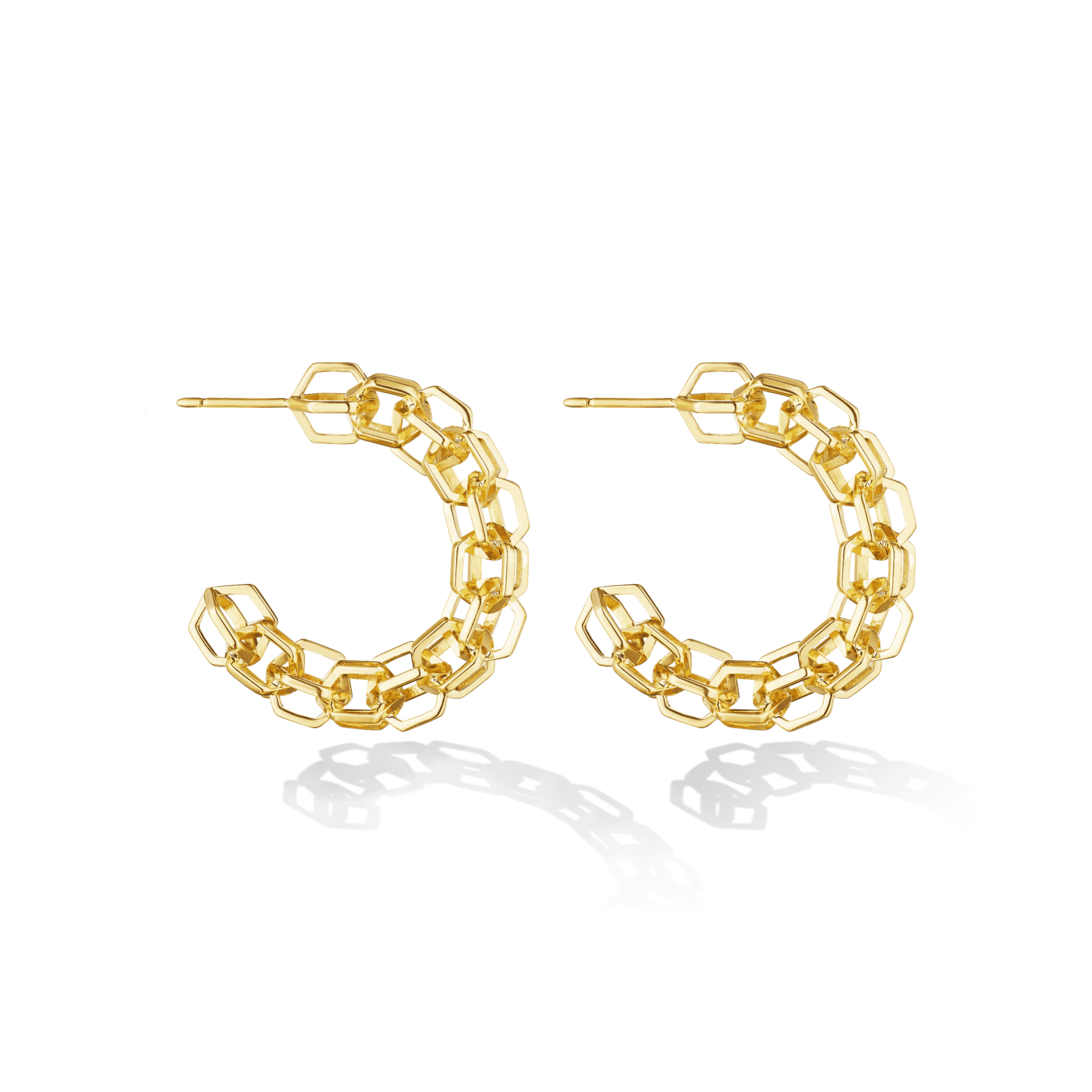 B HOME CHAIN HOOP EARRINGS - CADAR