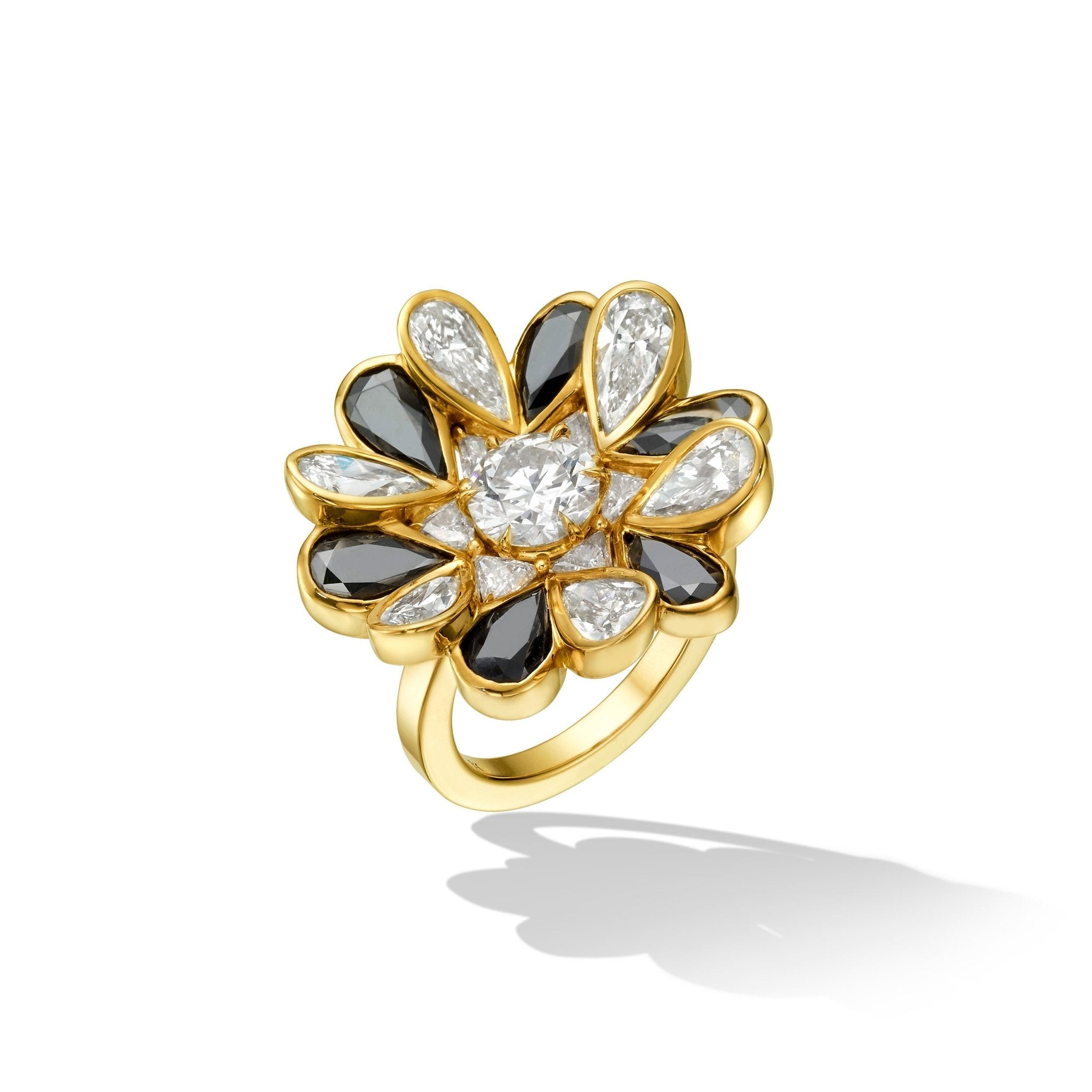 Unconditional Black and White Diamond Cocktail Ring - CADAR