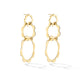 Yellow Gold Trio Unity Drop Earrings with White Diamonds