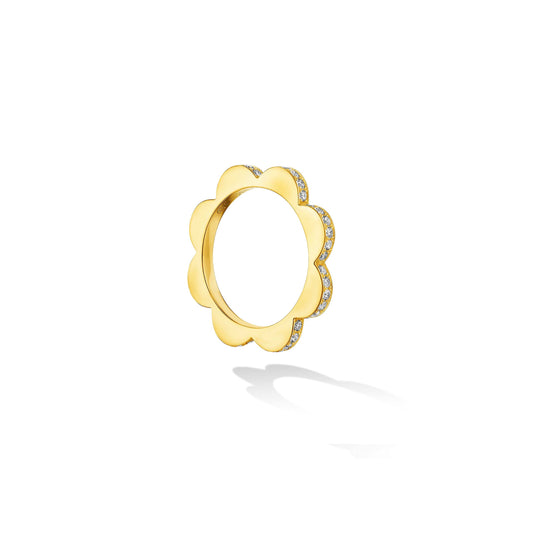 Yellow Gold Triplet Wide Stacking Ring -Cadar
