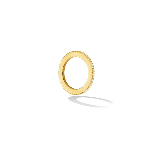 Yellow Gold Solo Stackable Ring with White Diamonds