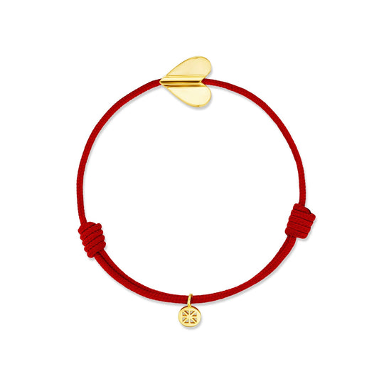 Cord Wings of Love Bracelet with Folded Heart - CADAR