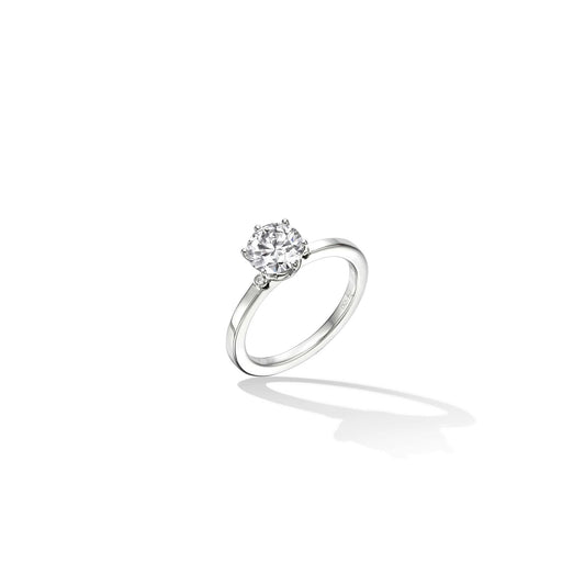 Custom Platinum Solitaire Ring - Cadar