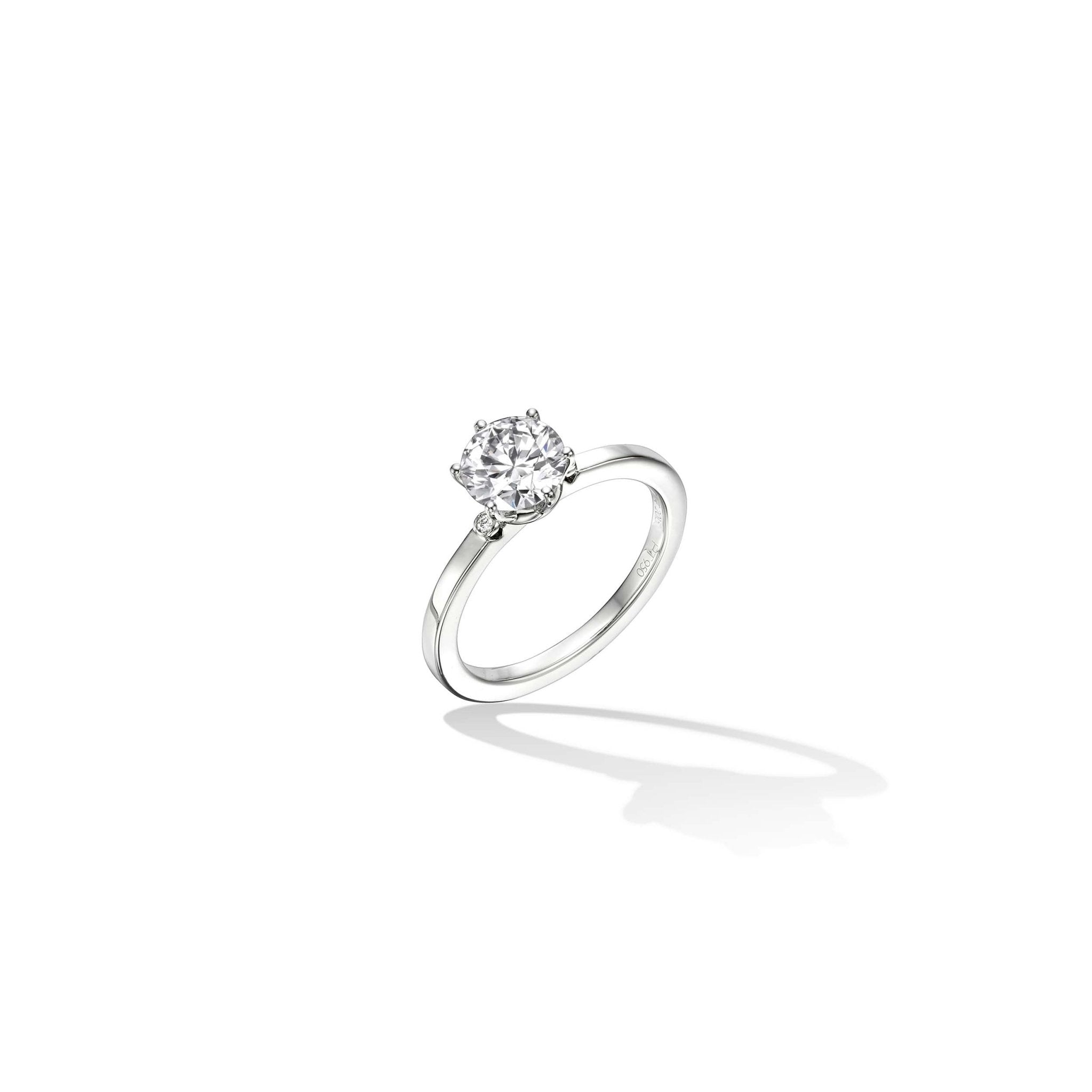 Custom Platinum Solitaire Ring - Cadar