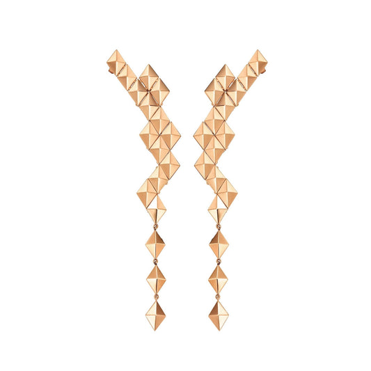 Large Rose Gold Python Earring Climbers - Cadar