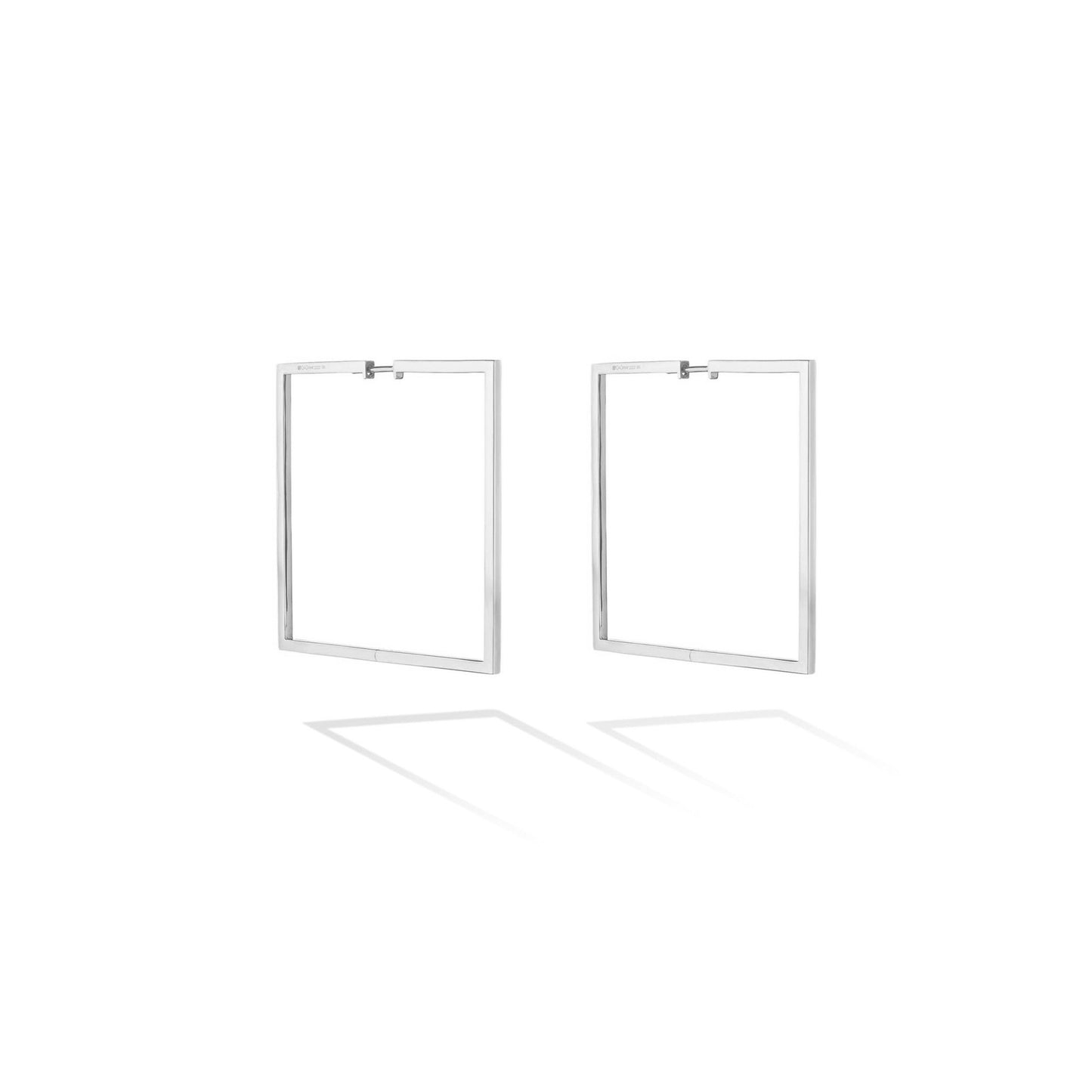 Large White Gold Foundation Hoops - CADAR