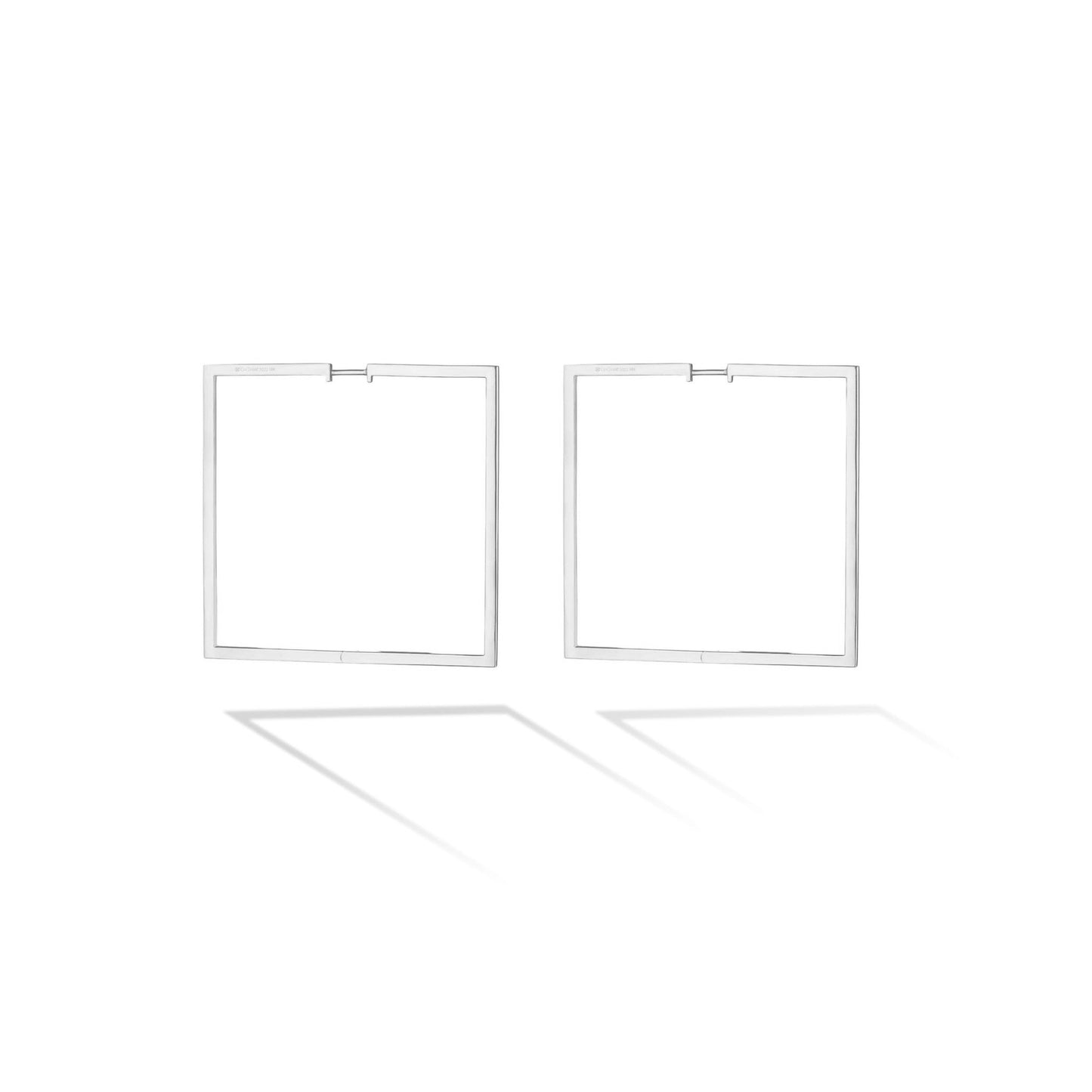 Large White Gold Foundation Hoops - CADAR