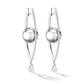 Large White Gold Reflections Hoop Earrings with White Diamonds - Cadar