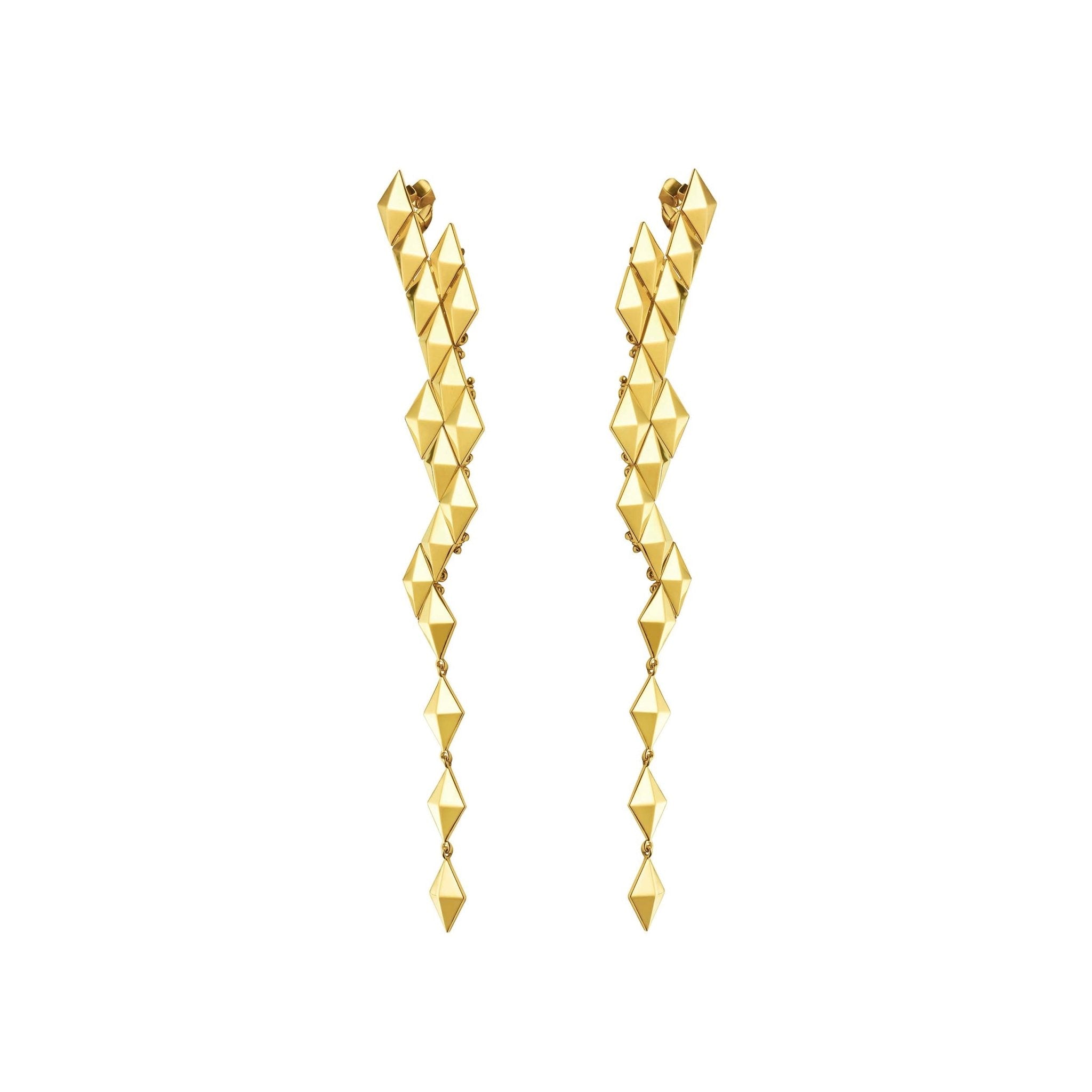 Large Yellow Gold Python Clip On Earring Climbers - Cadar