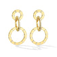 Large Yellow Gold Unity Earrings with White Diamonds - Cadar