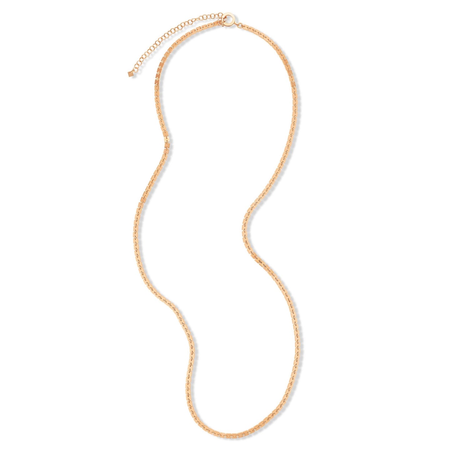Long Rose Gold Foundation Chain Necklace - CADAR