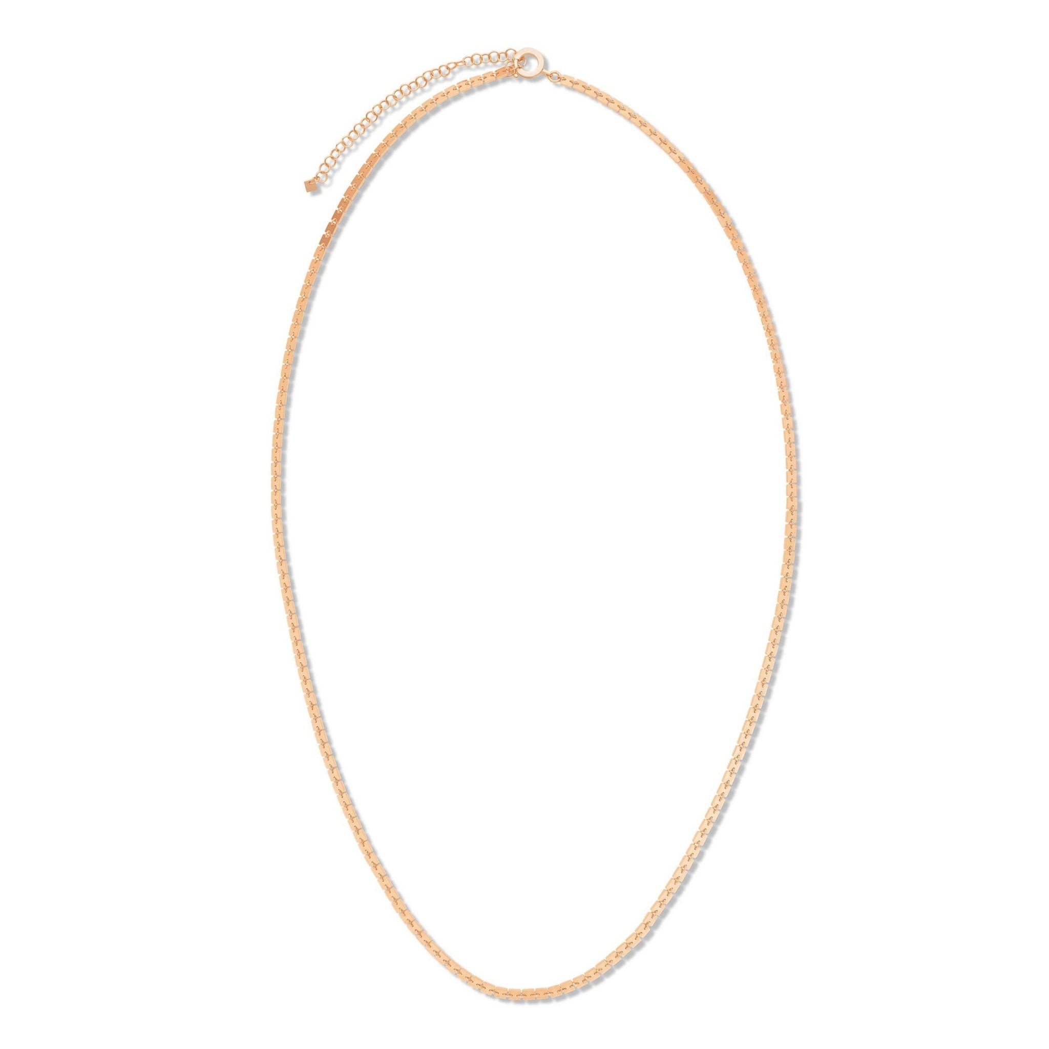Long Rose Gold Foundation Chain Necklace - CADAR