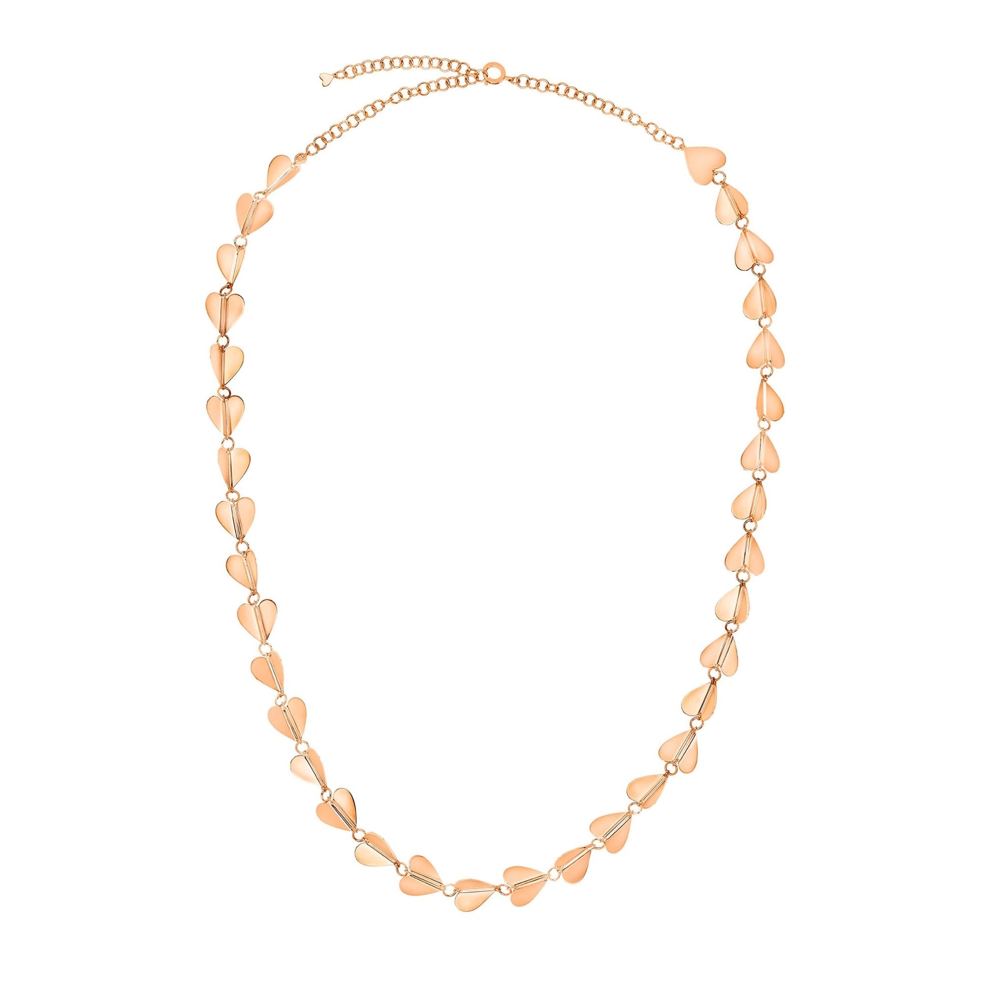 Long Rose Gold Wings of Love Necklace - Cadar