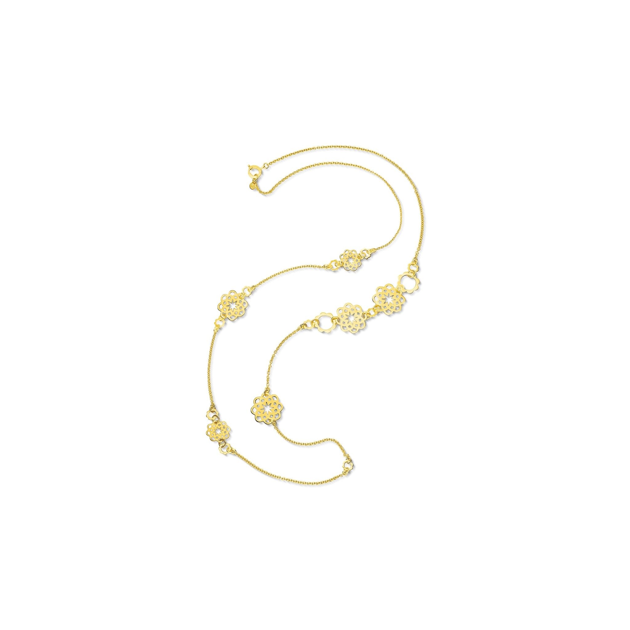Long Yellow Gold Trio Necklace - Cadar