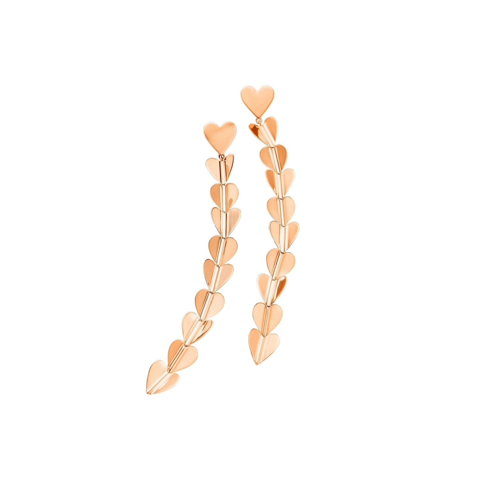 Medium Rose Gold Wings of Love Drop Earrings - Cadar