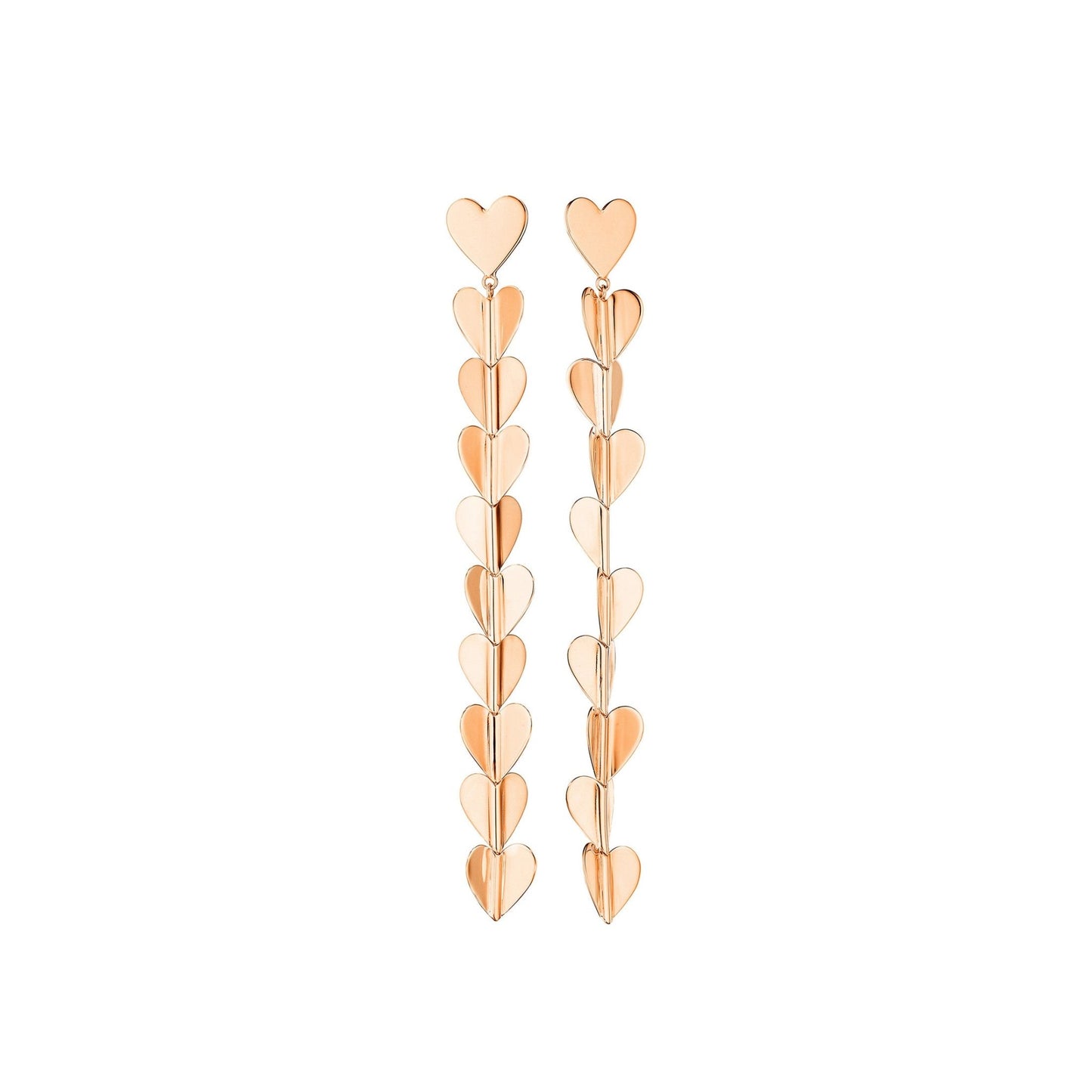 Medium Rose Gold Wings of Love Drop Earrings - Cadar