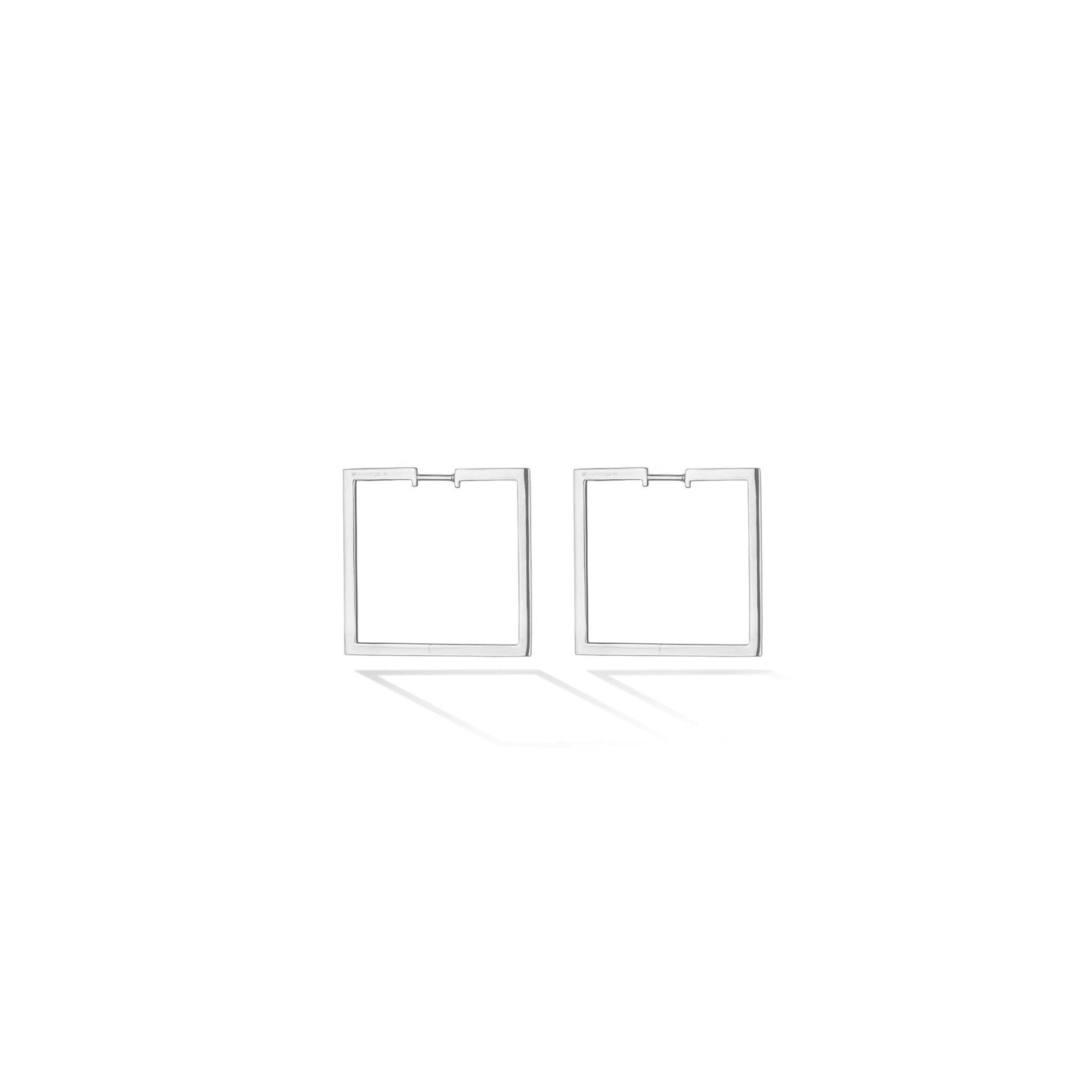 Medium White Gold Foundation Hoops - CADAR