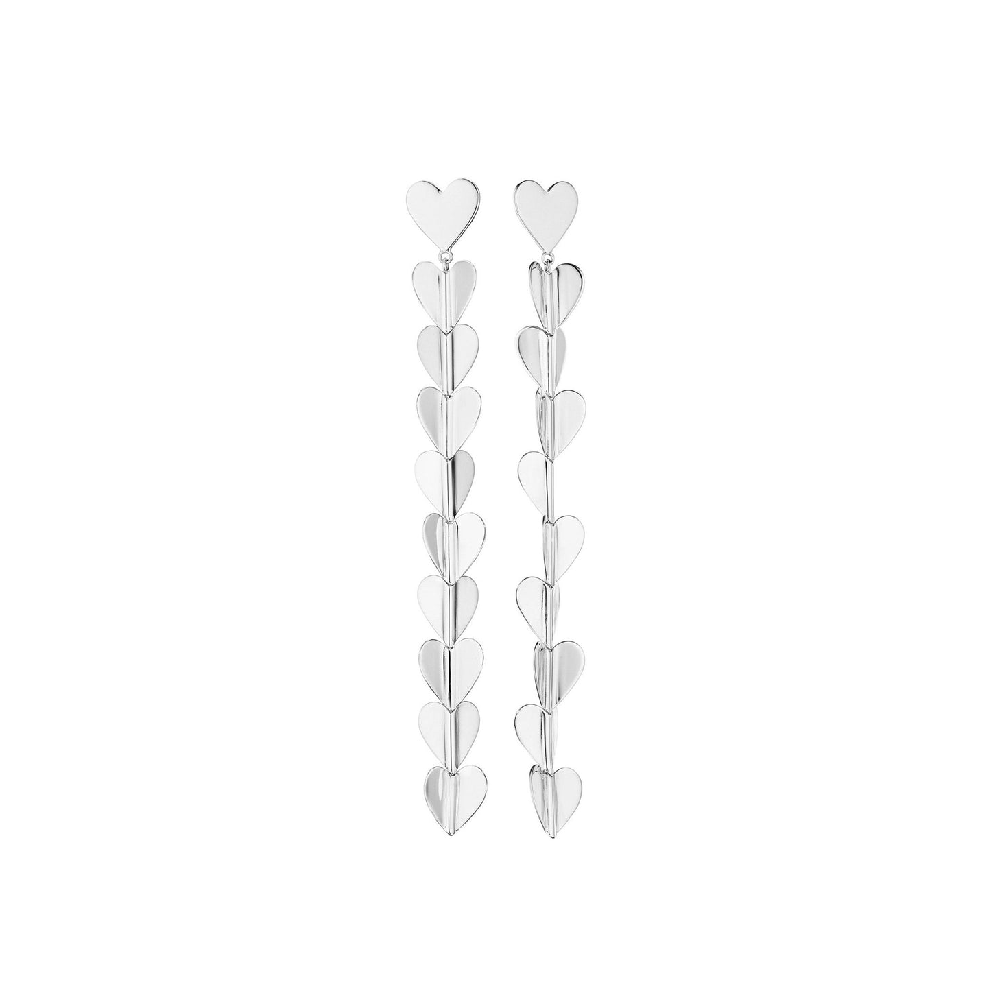 Medium White Gold Wings of Love Drop Earrings - Cadar