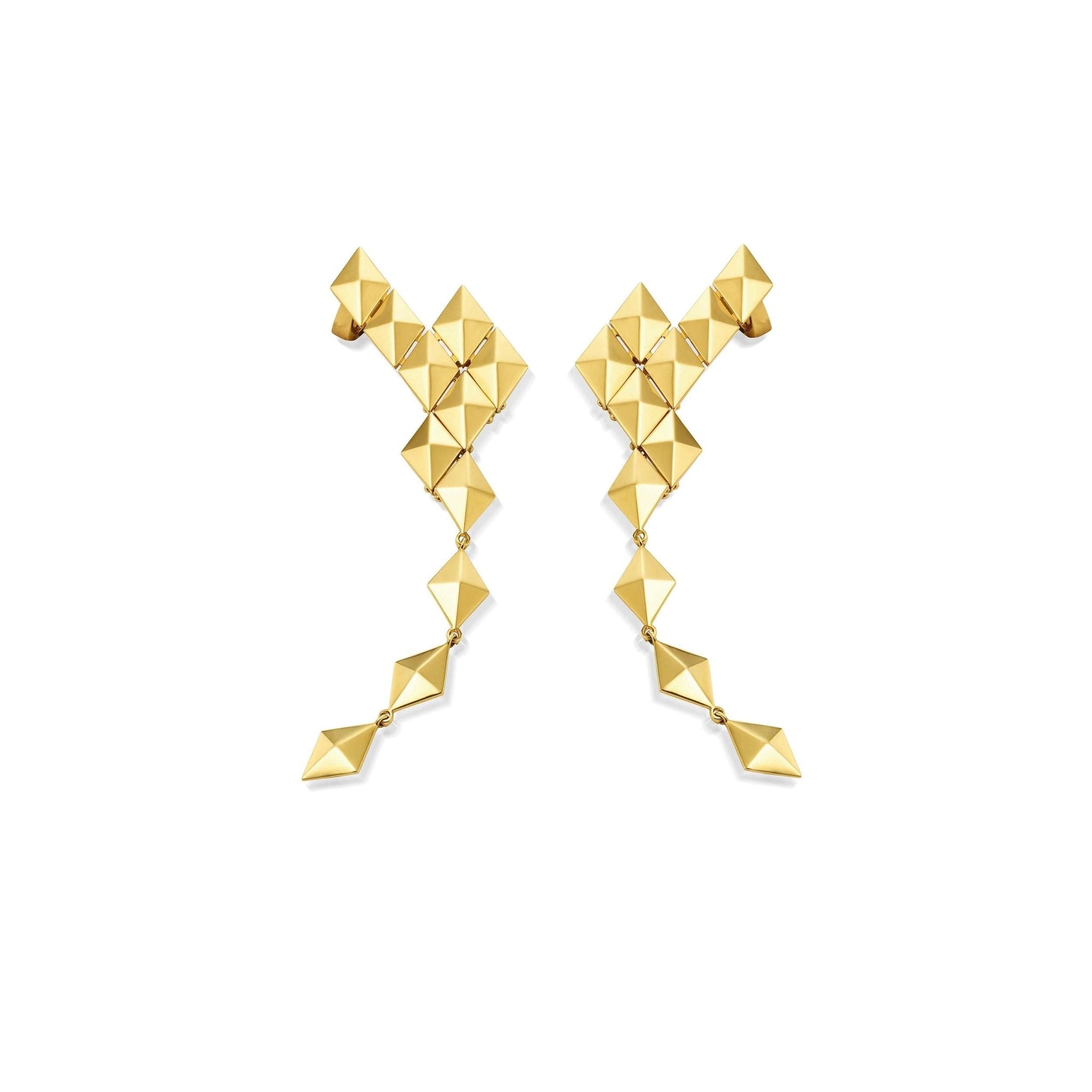 Medium Yellow Gold Python Ear Climbers - Cadar