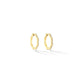 Medium Yellow Gold Triplet Hoop Earrings with Black and White Diamonds - Cadar