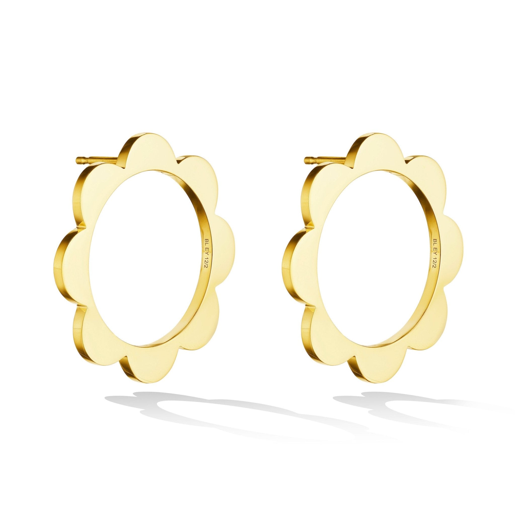 Medium Yellow Gold Triplet Stud - CADAR