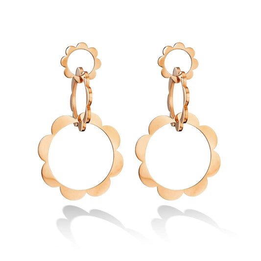 Rose Gold Trio Unity Drop Earrings - Cadar