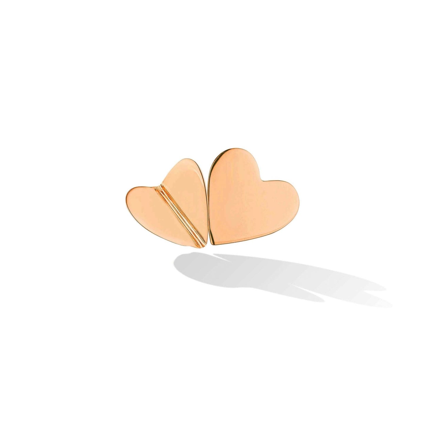 Rose Gold Wings of Love Double Heart Ring - Cadar