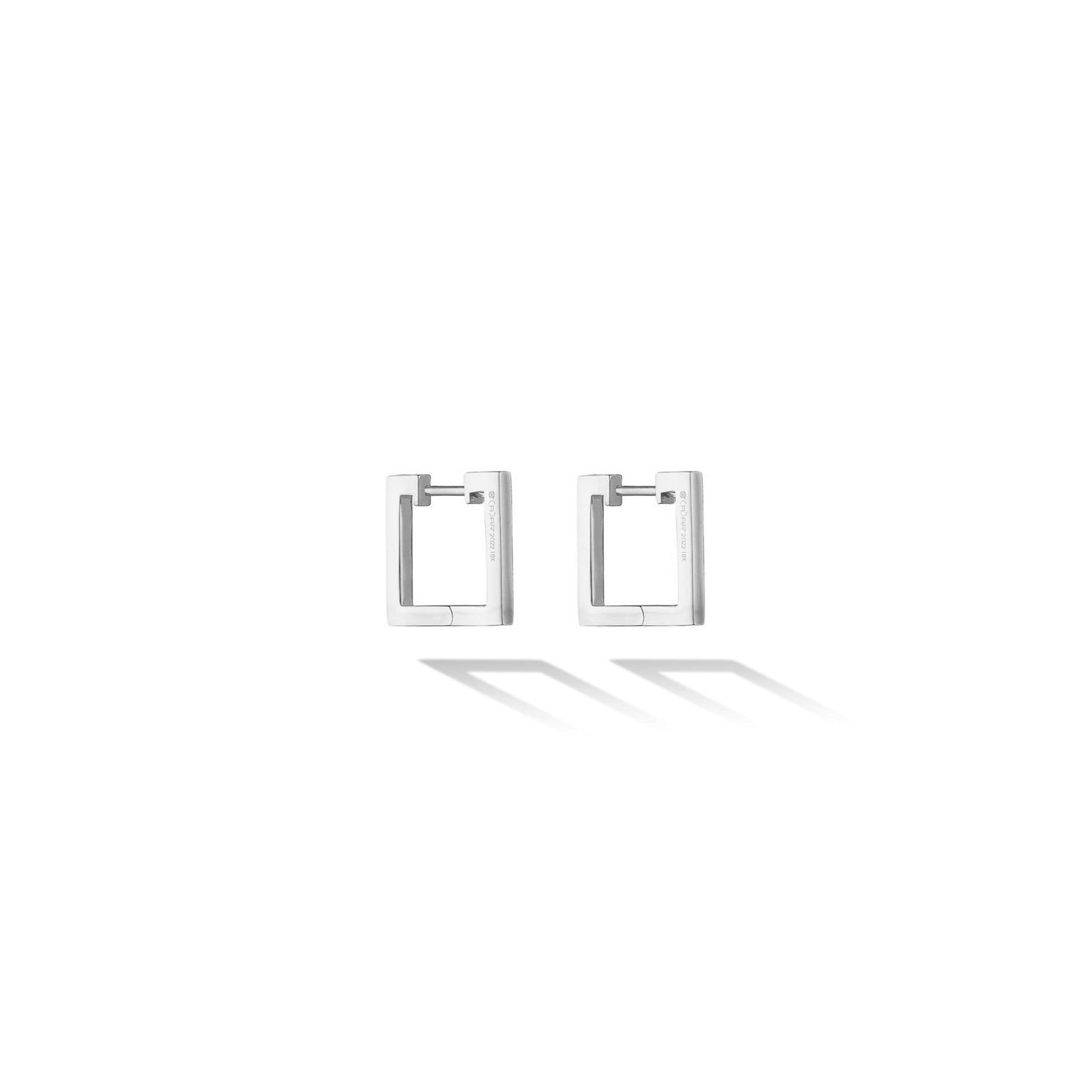 Small White Gold Foundation Hoop Earrings - CADAR