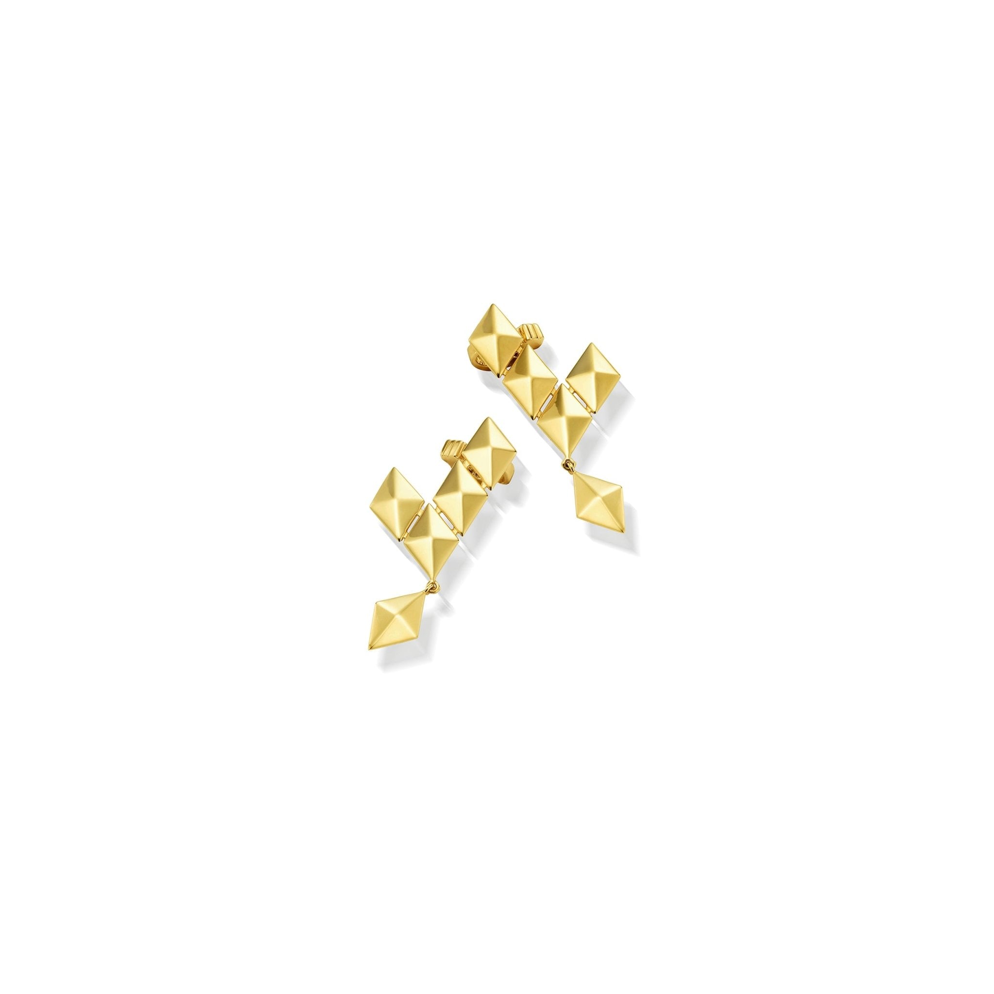 Small Yellow Gold Clip On Python Ear Climbers - Cadar