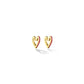 Small Yellow Gold Endless Hoop Earrings with Rubies - Cadar