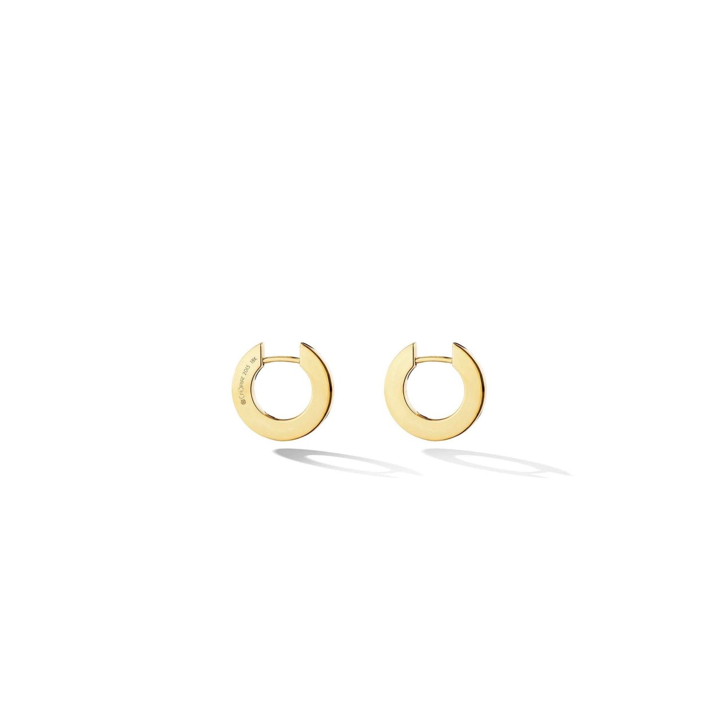 Small Yellow Gold Plain Hoop Earrings - Cadar