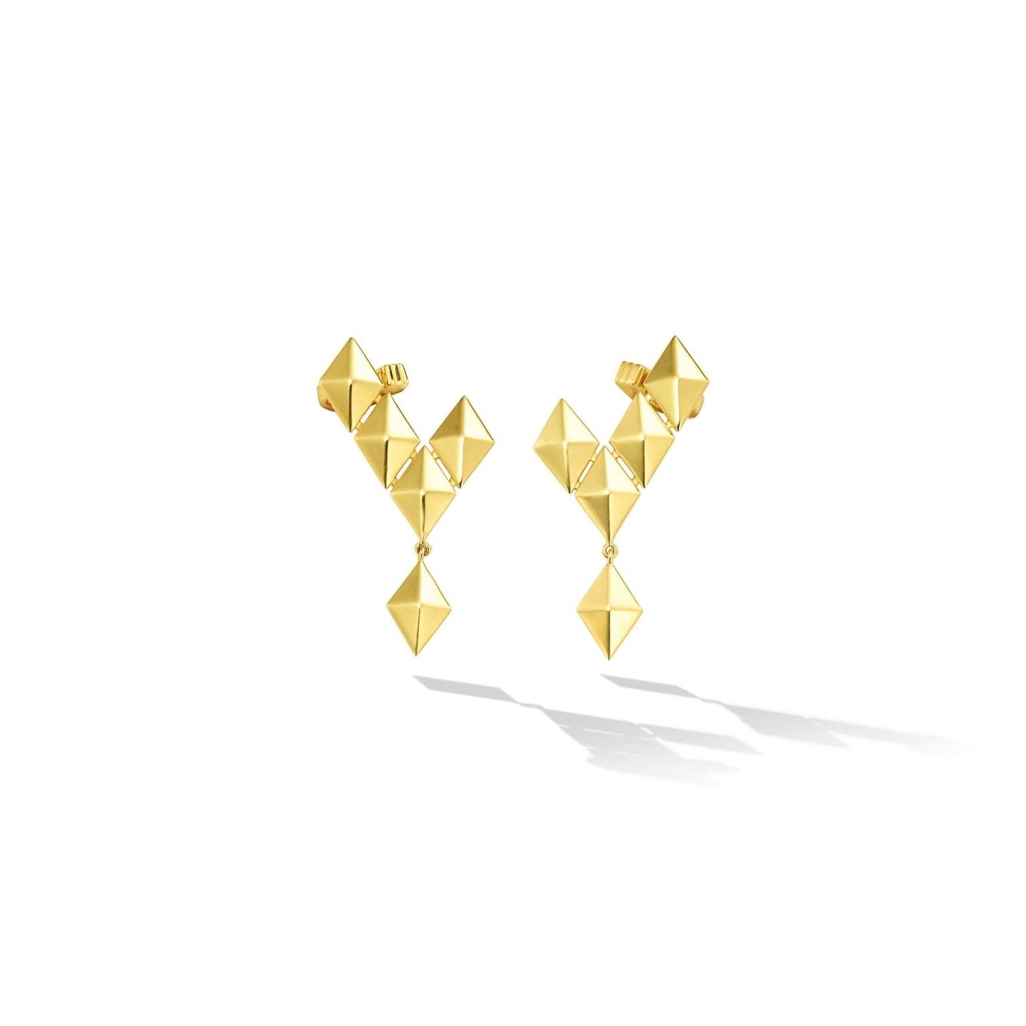 Small Yellow Gold Python Ear Climbers - Cadar
