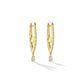 Small Yellow Gold Reflections Hoop Earrings with White Diamonds - Cadar