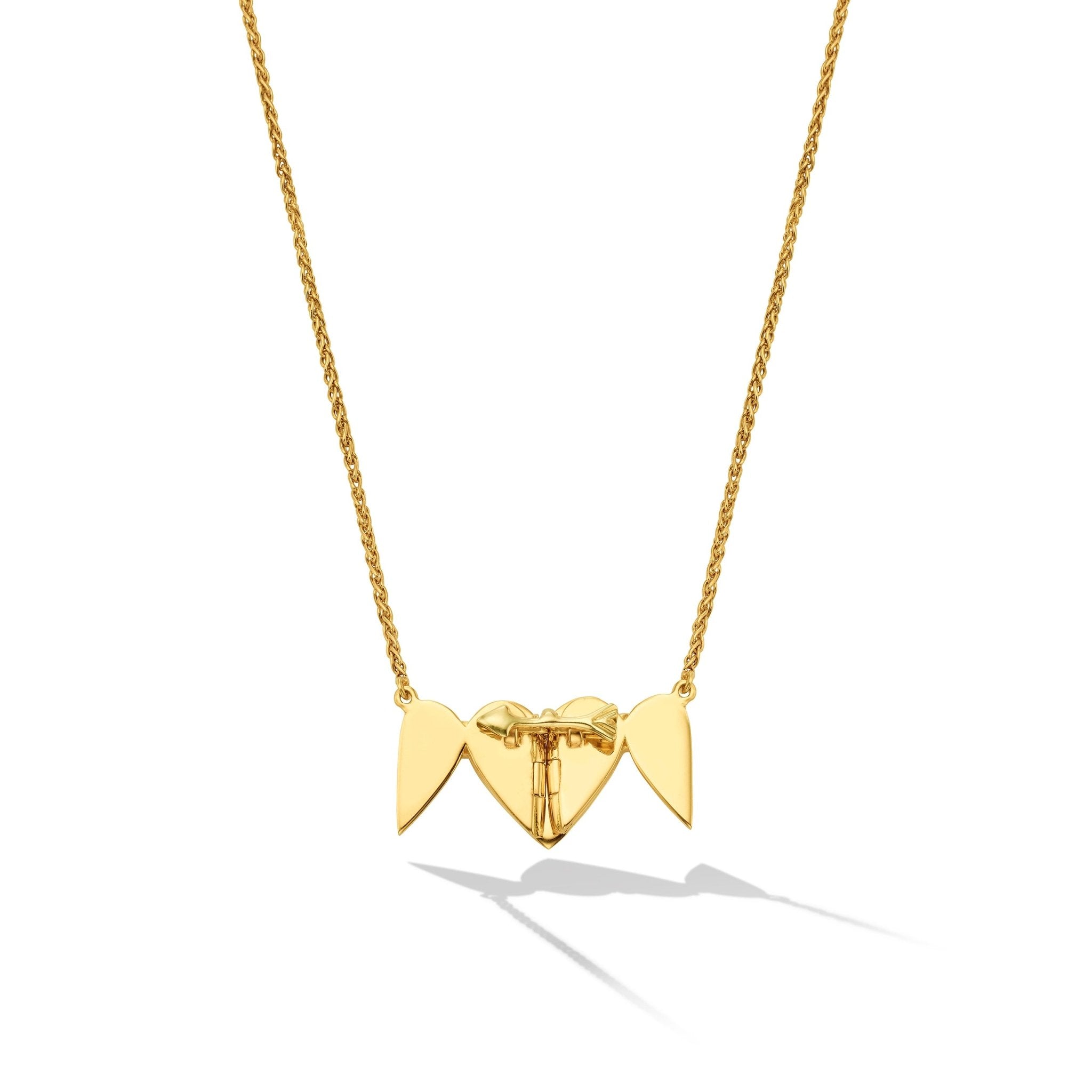 Yellow Gold Endless 3 Heart Necklace - Cadar