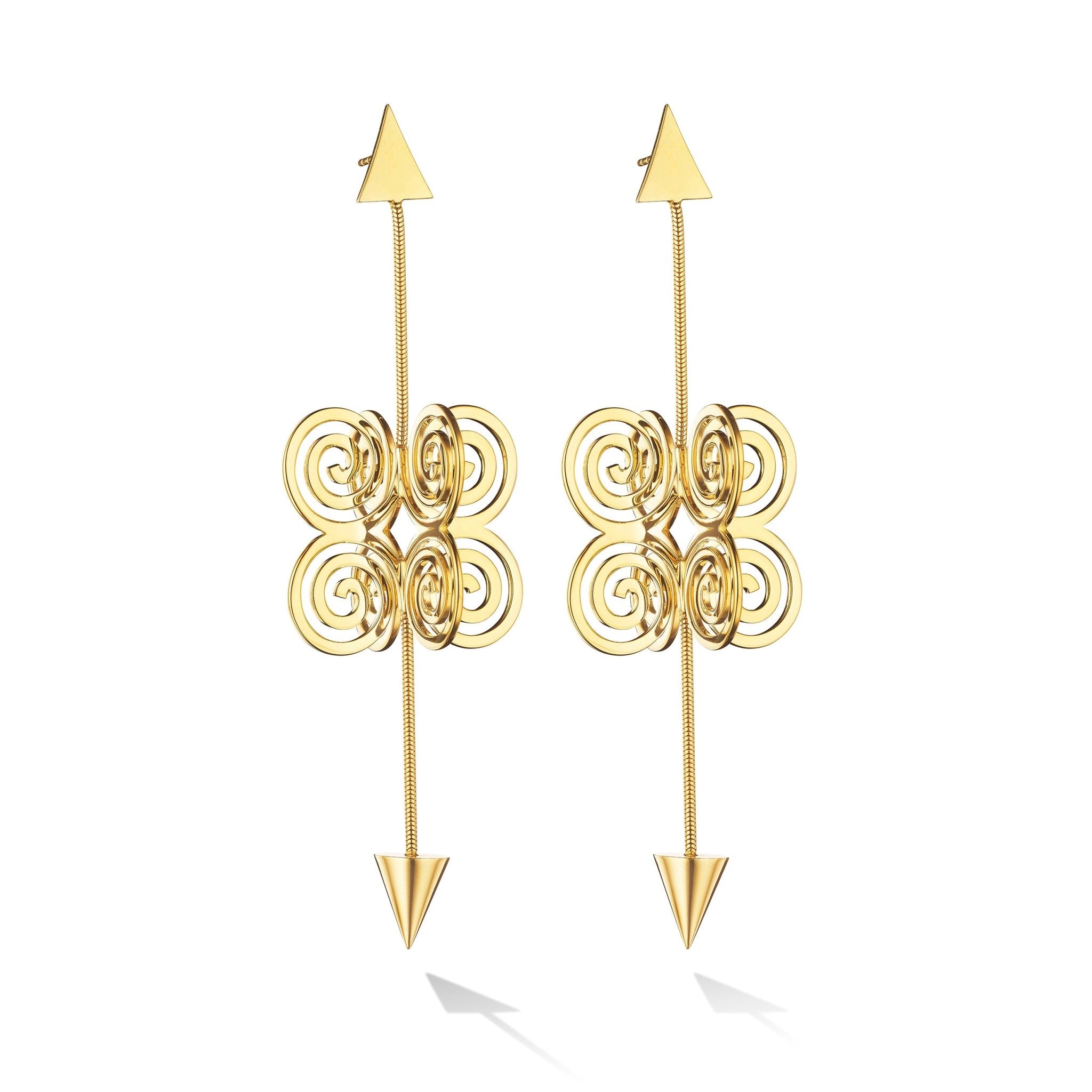 Yellow Gold Essence Drop Earrings - Cadar