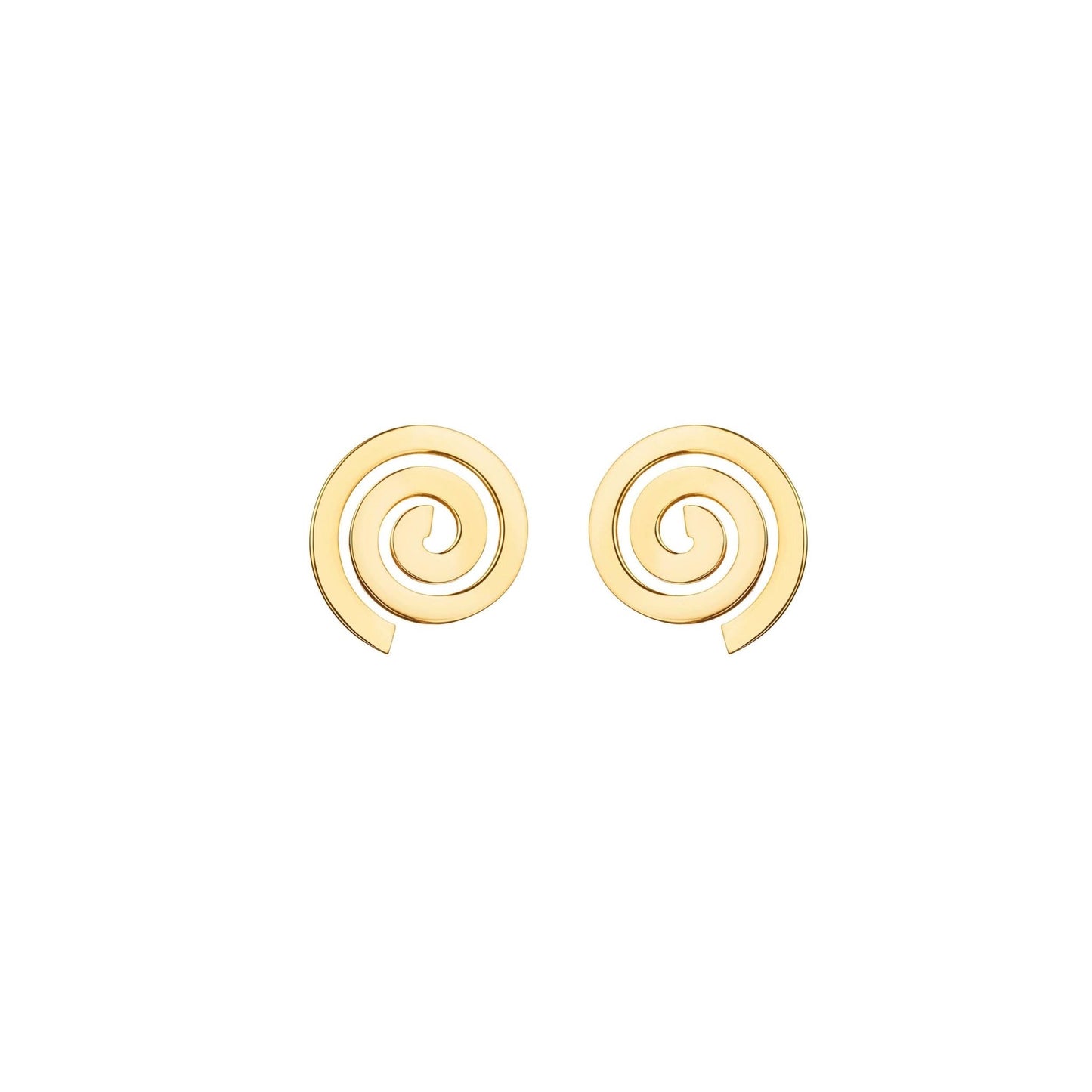 Yellow Gold Essence Stud Earrings with Cone - Cadar