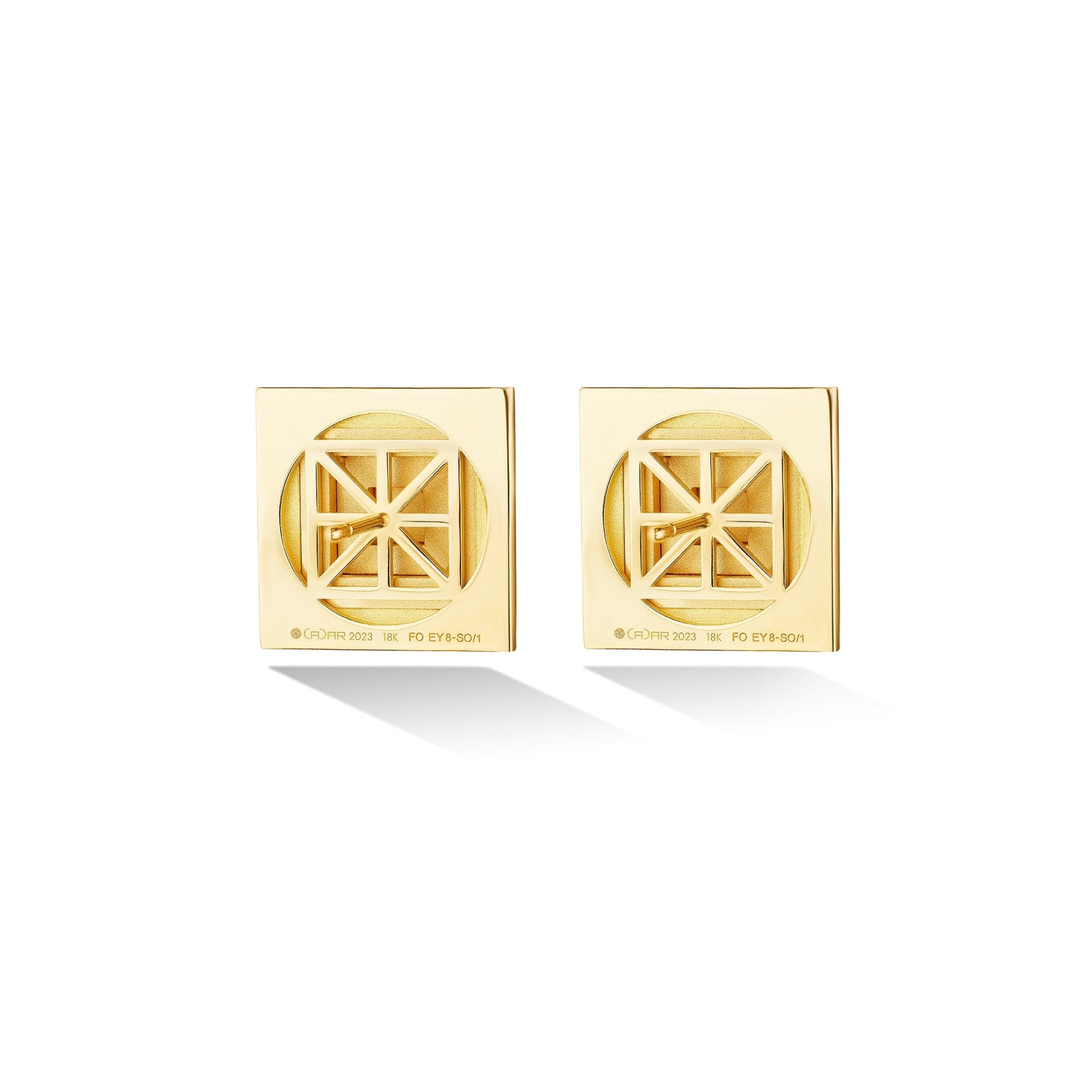 Yellow Gold Foundation Large Stud Earrings - Cadar