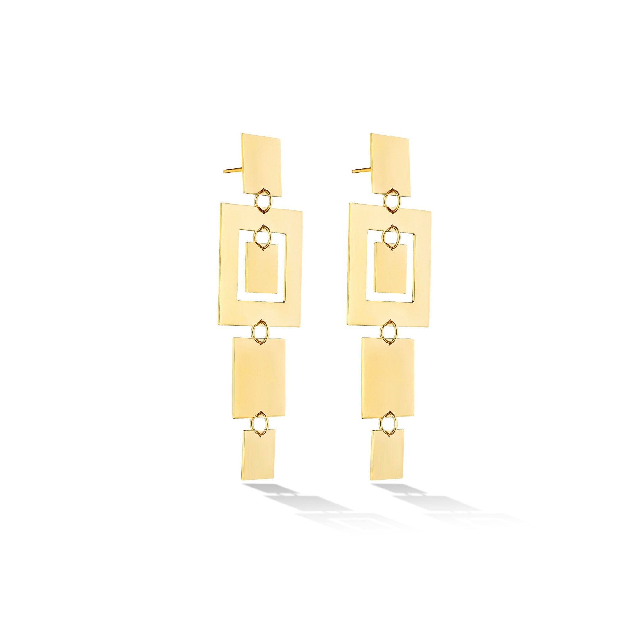 Yellow Gold Foundation Statement Earrings - Cadar