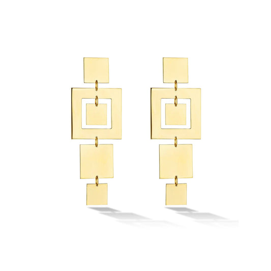 Yellow Gold Foundation Statement Earrings - Cadar