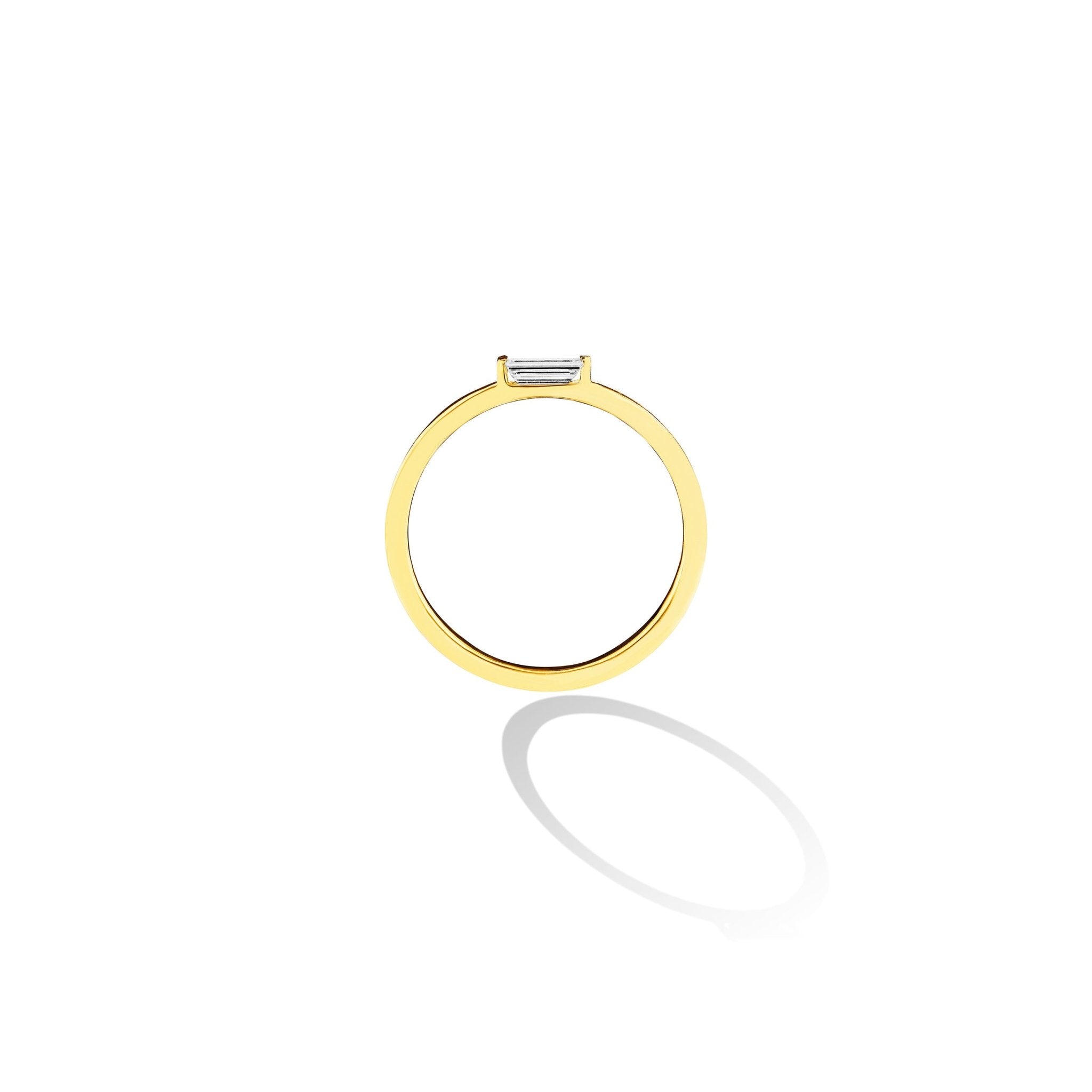 Yellow Gold Light Baguette Diamond Band - Cadar