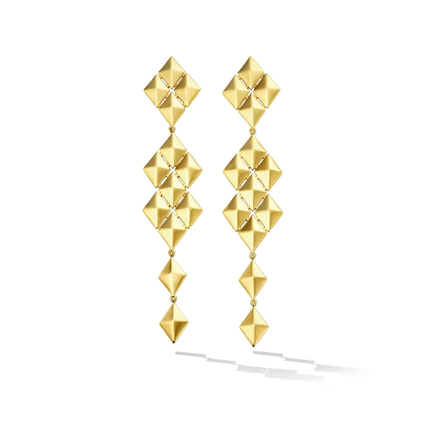 Yellow Gold Python Clip On Symmetrical Drop Earring - Cadar