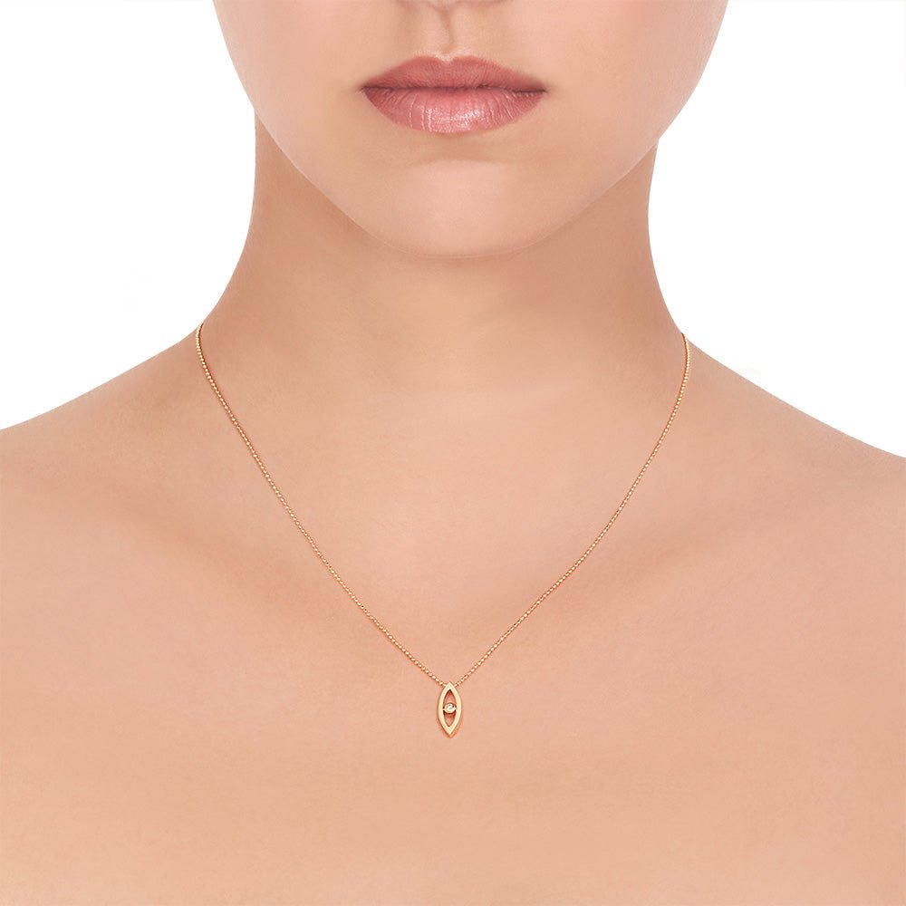 Yellow Gold Reflections Pendant with White Diamonds - Cadar