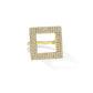 Yellow Gold Foundation Statement Ring with White Pavé Diamonds