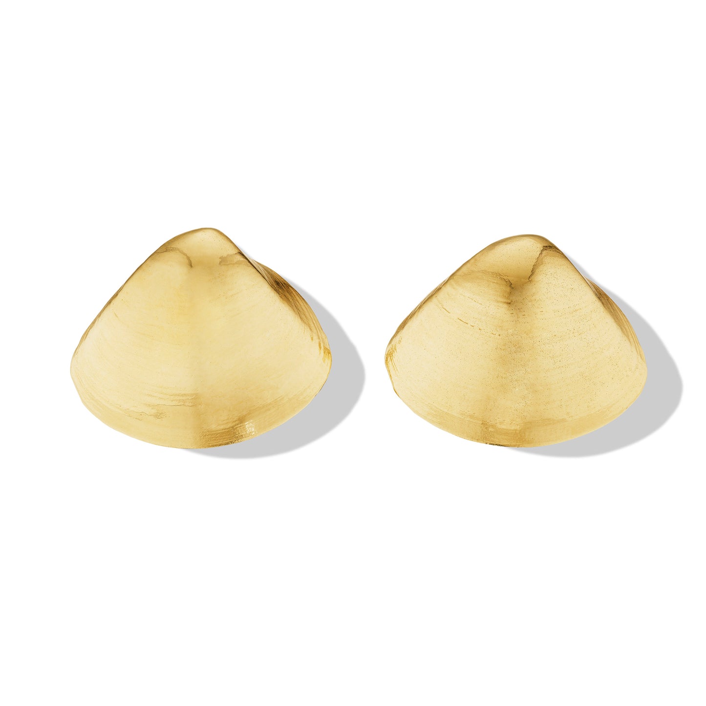 Yellow Gold Shell '70s Stud Earrings -  Cadar